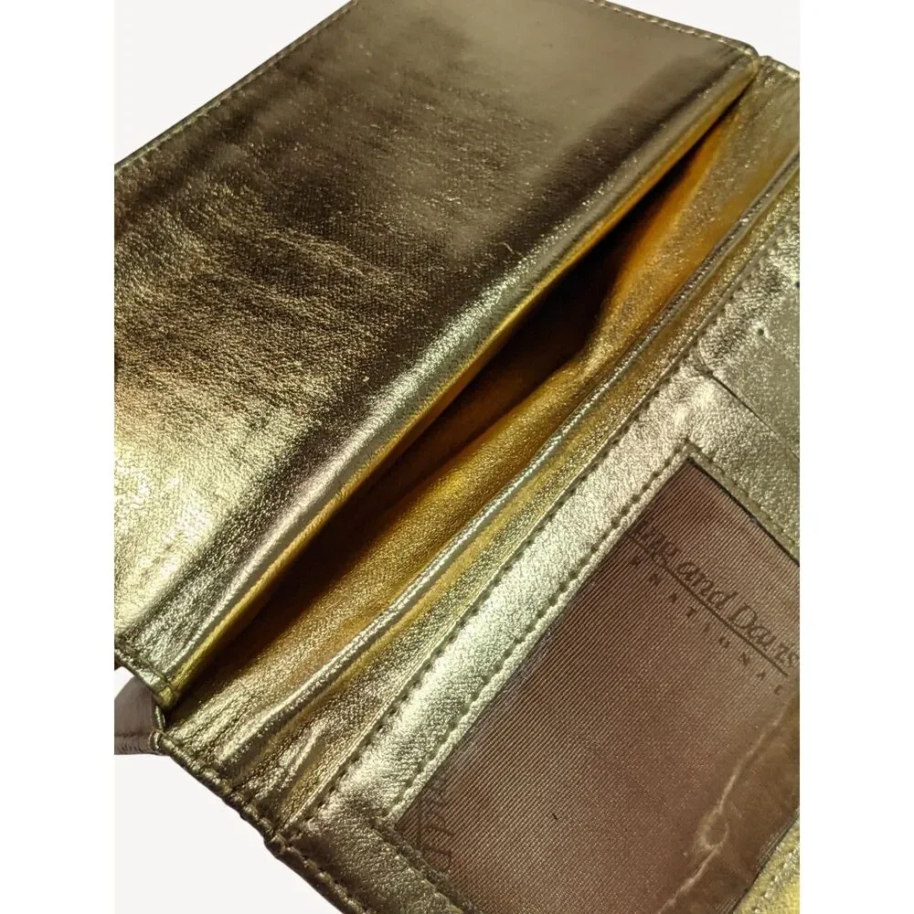 Vintage Whiting & Davis Gold Mesh Wallet Checkbook Clutch NOS Glam Coquette 70s